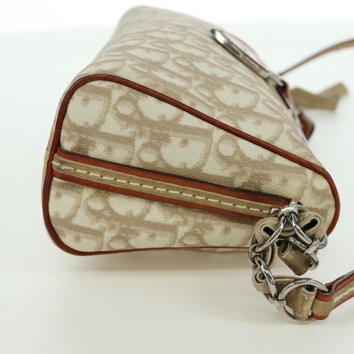 Christian Dior Trotter Canvas Romantic Bag PVC Ivory Silver Auth LNZ758SAV