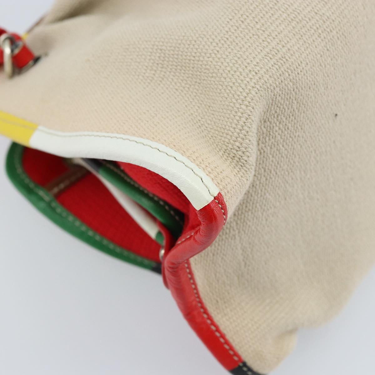 BOTTEGA VENETA Hand Bag Canvas Outlet Multicolor Silver Auth LNZ759V