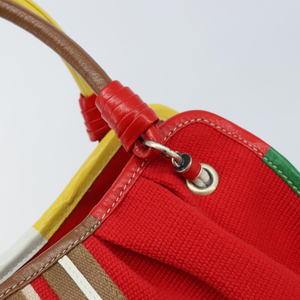 BOTTEGA VENETA Hand Bag Canvas Outlet Multicolor Silver Auth LNZ759V