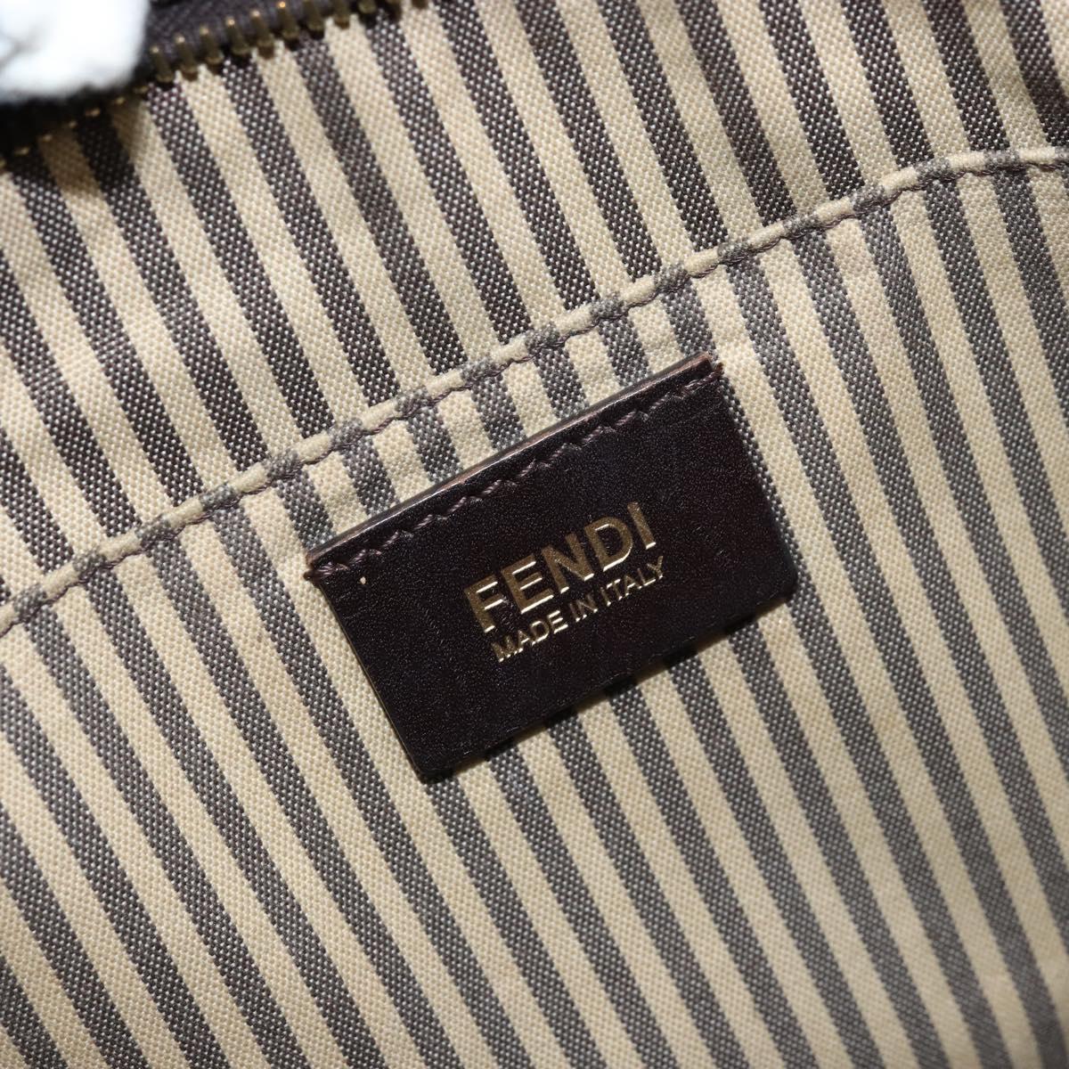 FENDI Zucca Canvas Tote Bag PVC Black Brown Auth LNZ764