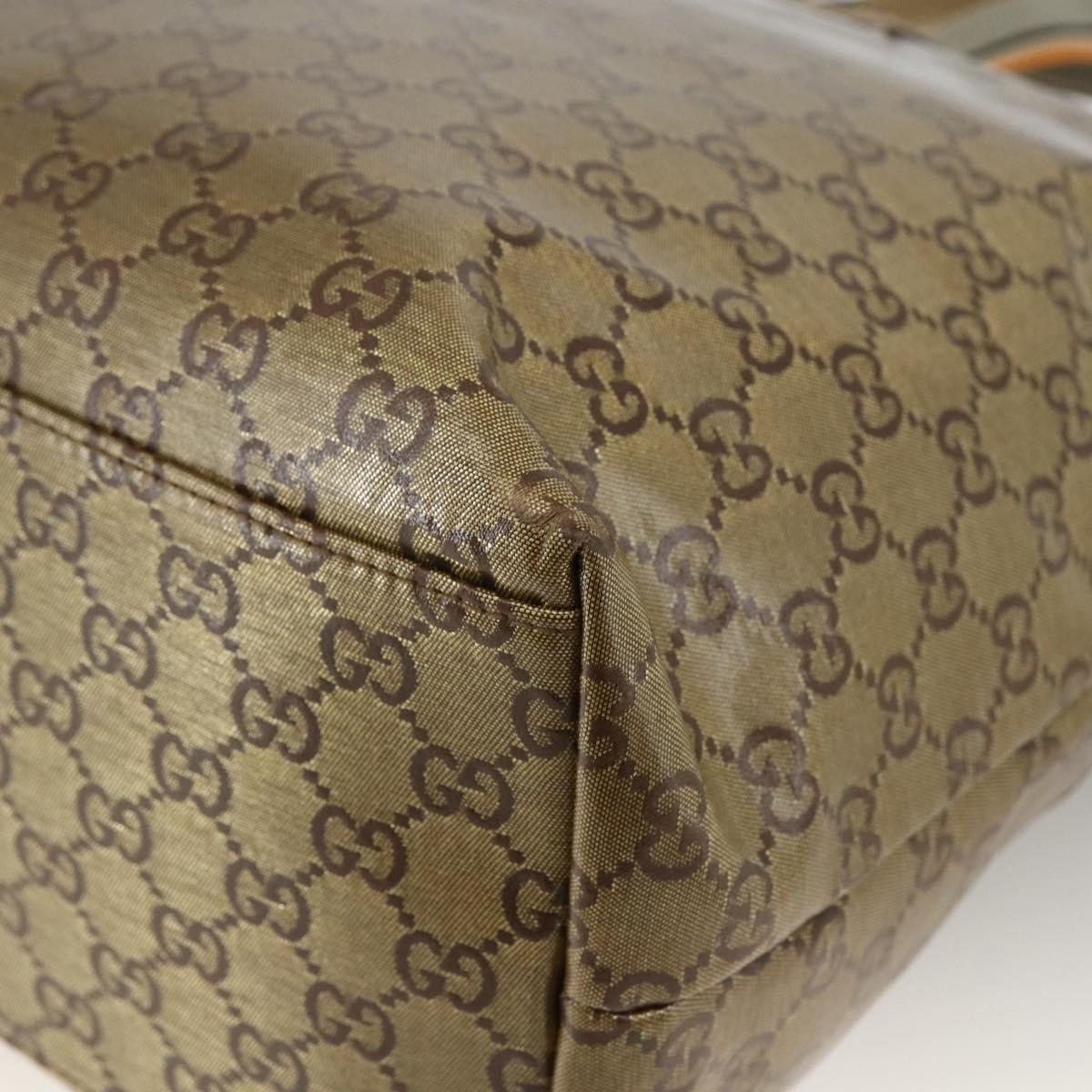 GUCCI GG Crystal Tote Bag Coated Canvas Beige 155524 Auth LNZ771