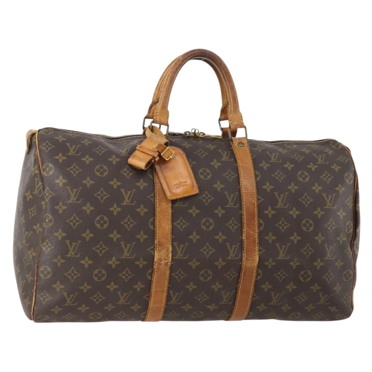 LOUIS VUITTON Monogram Keepall 50 Boston Bag M41426 LV Auth LNZ775