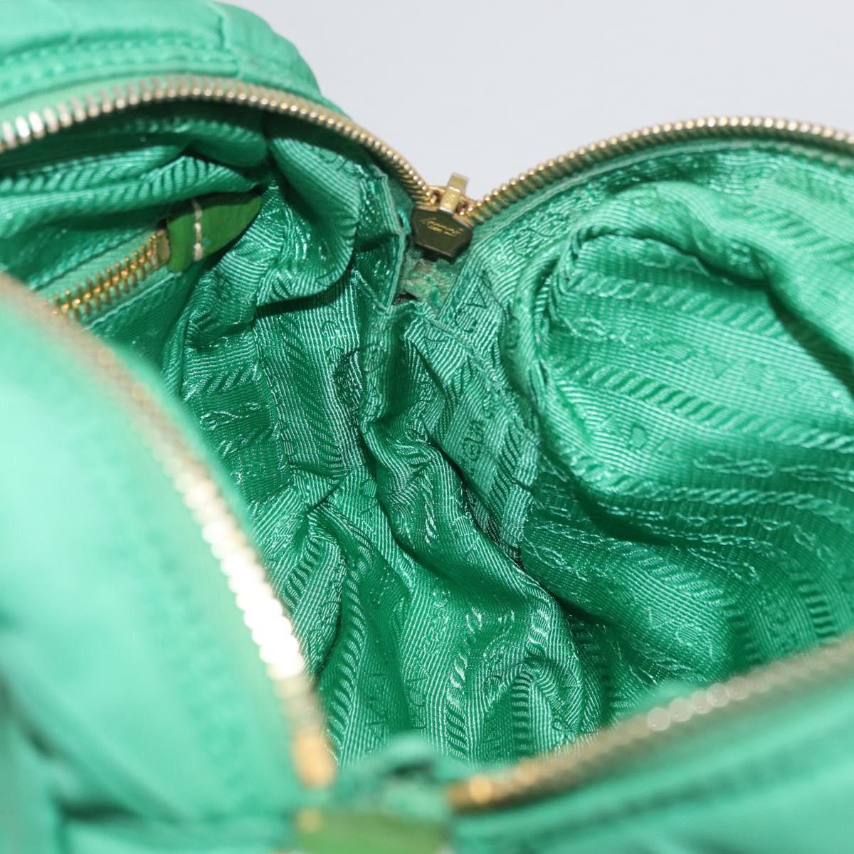 PRADA Shoulder Bag Nylon Green Gold Auth LNZ781