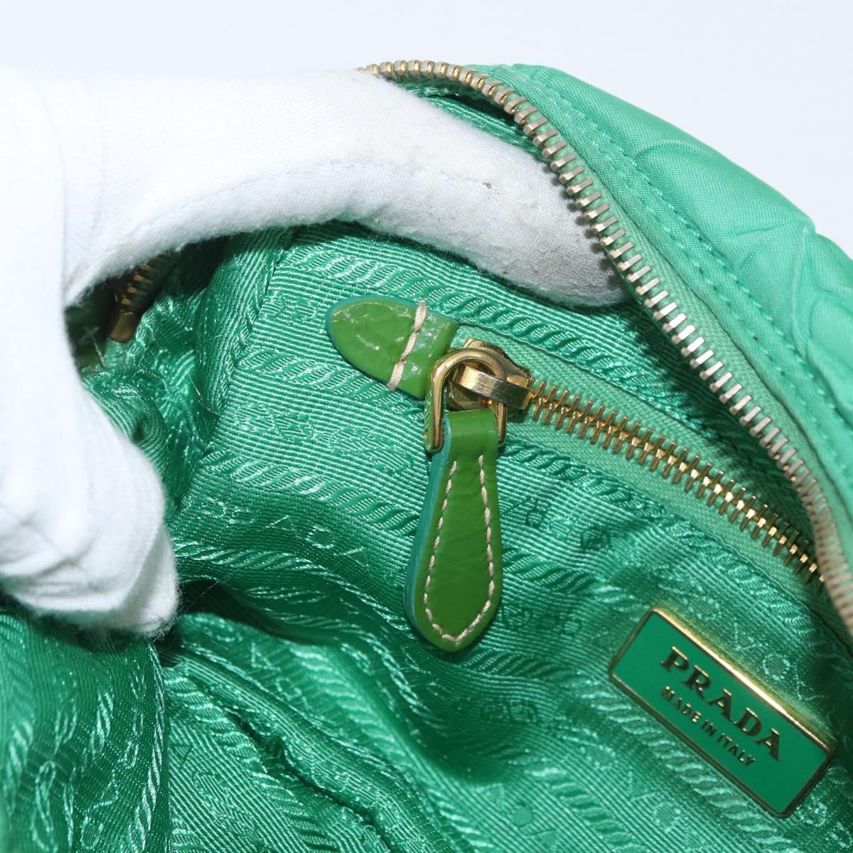 PRADA Shoulder Bag Nylon Green Gold Auth LNZ781