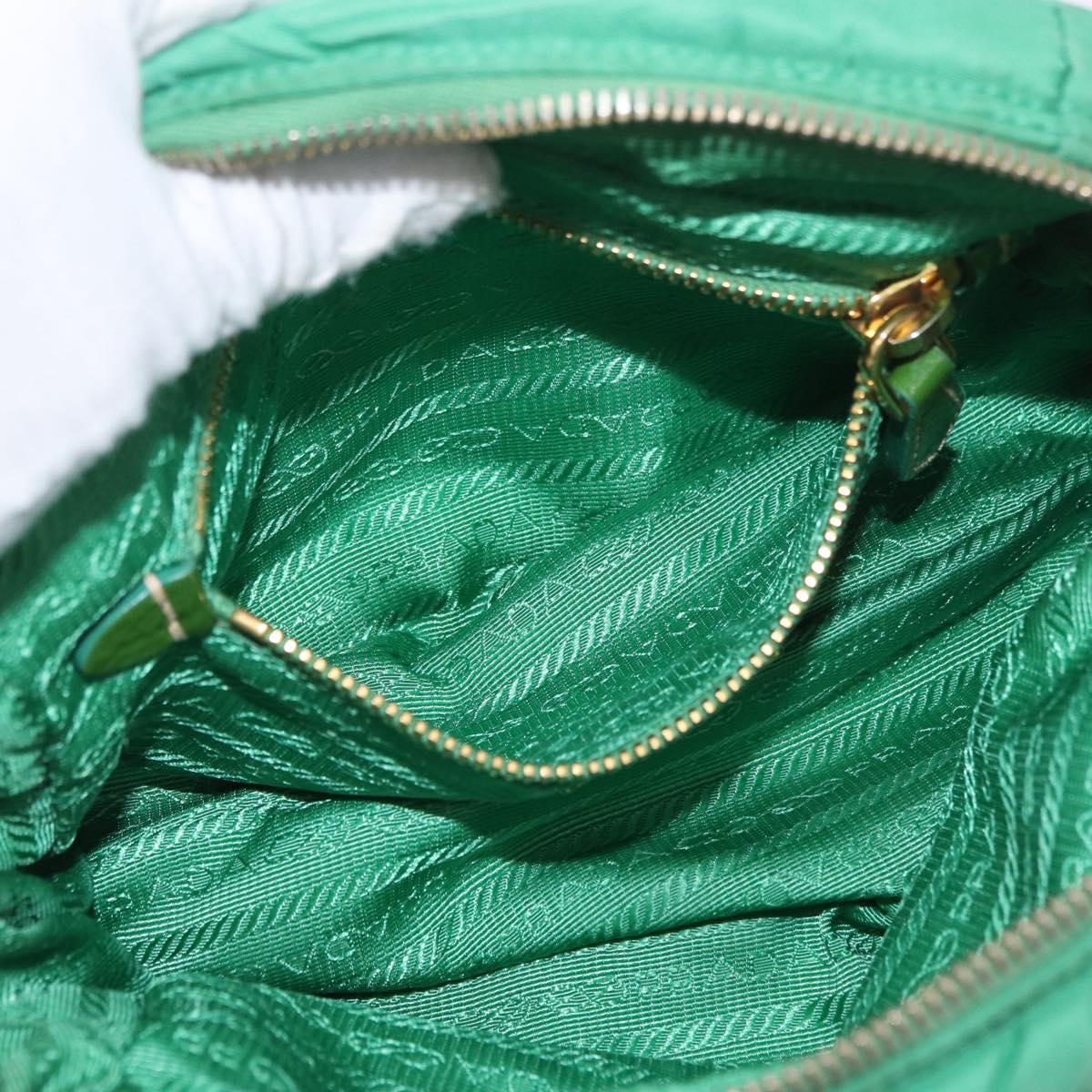 PRADA Shoulder Bag Nylon Green Gold Auth LNZ781