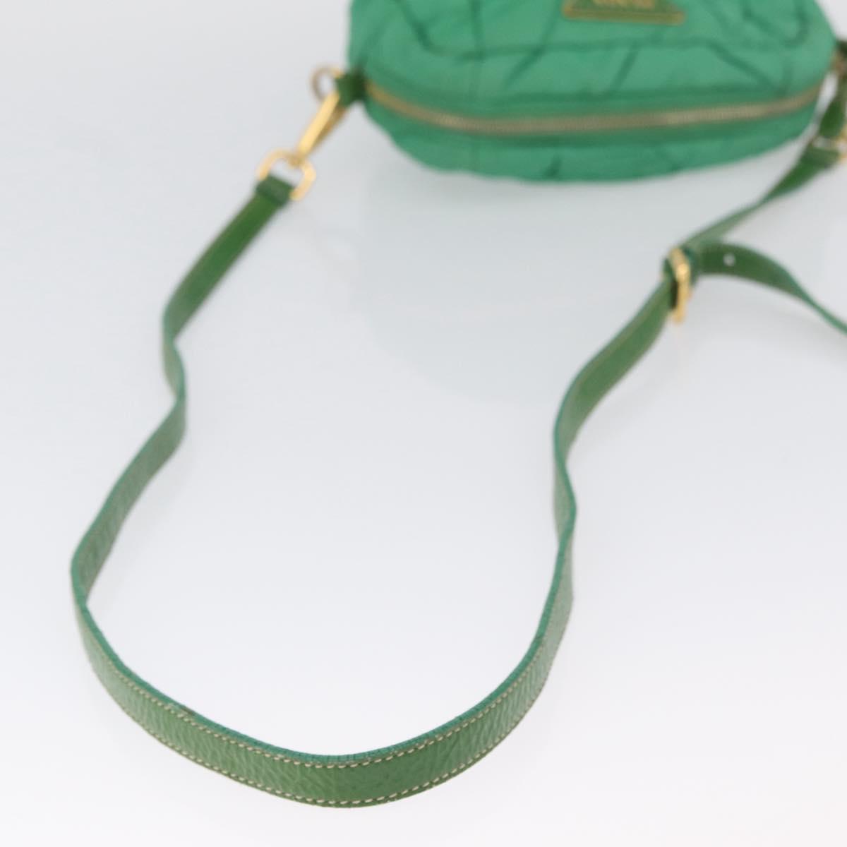 PRADA Shoulder Bag Nylon Green Gold Auth LNZ781