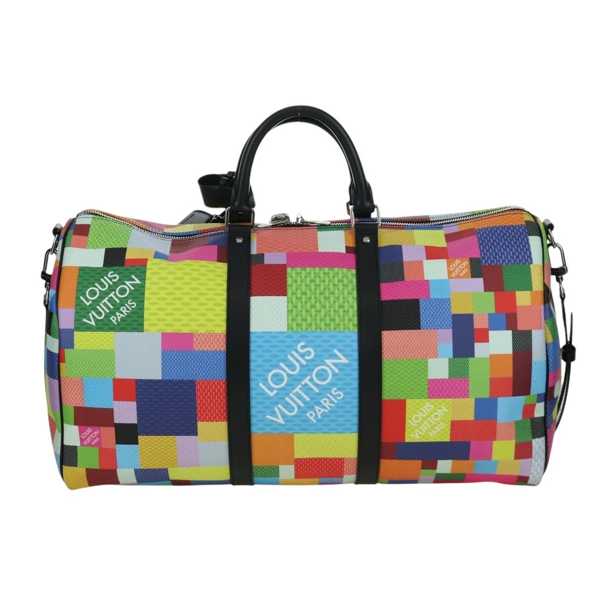 LOUIS VUITTON Damier Graffiti 3D Keepall Bandouliere 50 N50019 LV Auth LNZ783SM