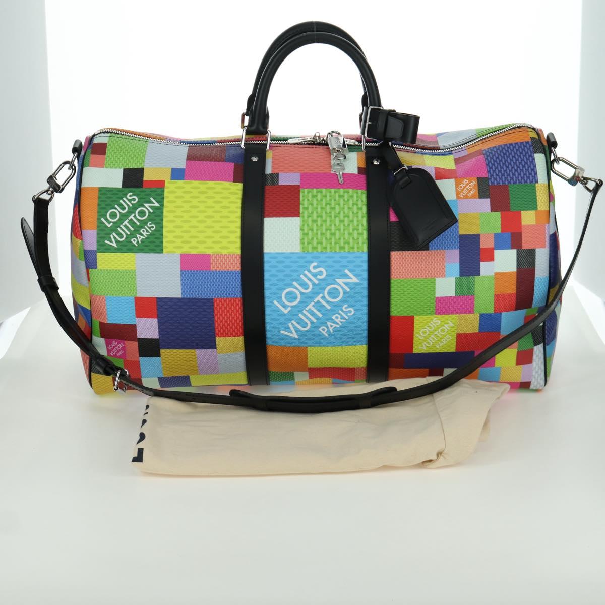 LOUIS VUITTON Damier Graffiti 3D Keepall Bandouliere 50 N50019 LV Auth LNZ783SM