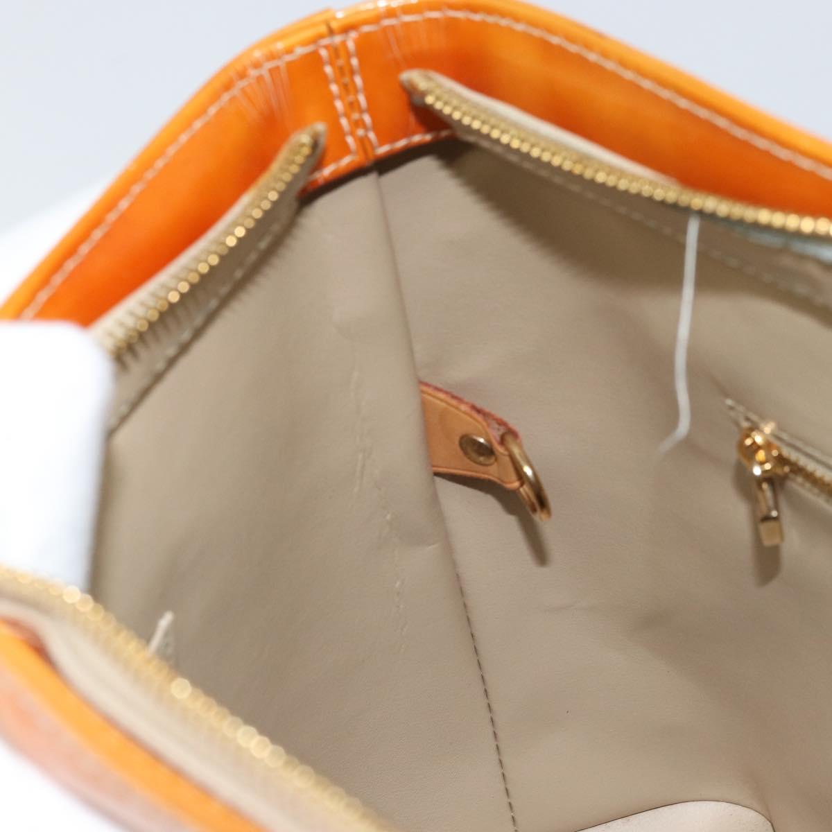 LOUIS VUITTON Monogram Vernis Houston Hand Bag Beige M91004 LV Auth LNZ785