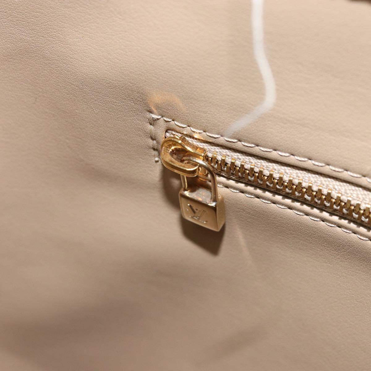 LOUIS VUITTON Monogram Vernis Houston Hand Bag Beige M91004 LV Auth LNZ785