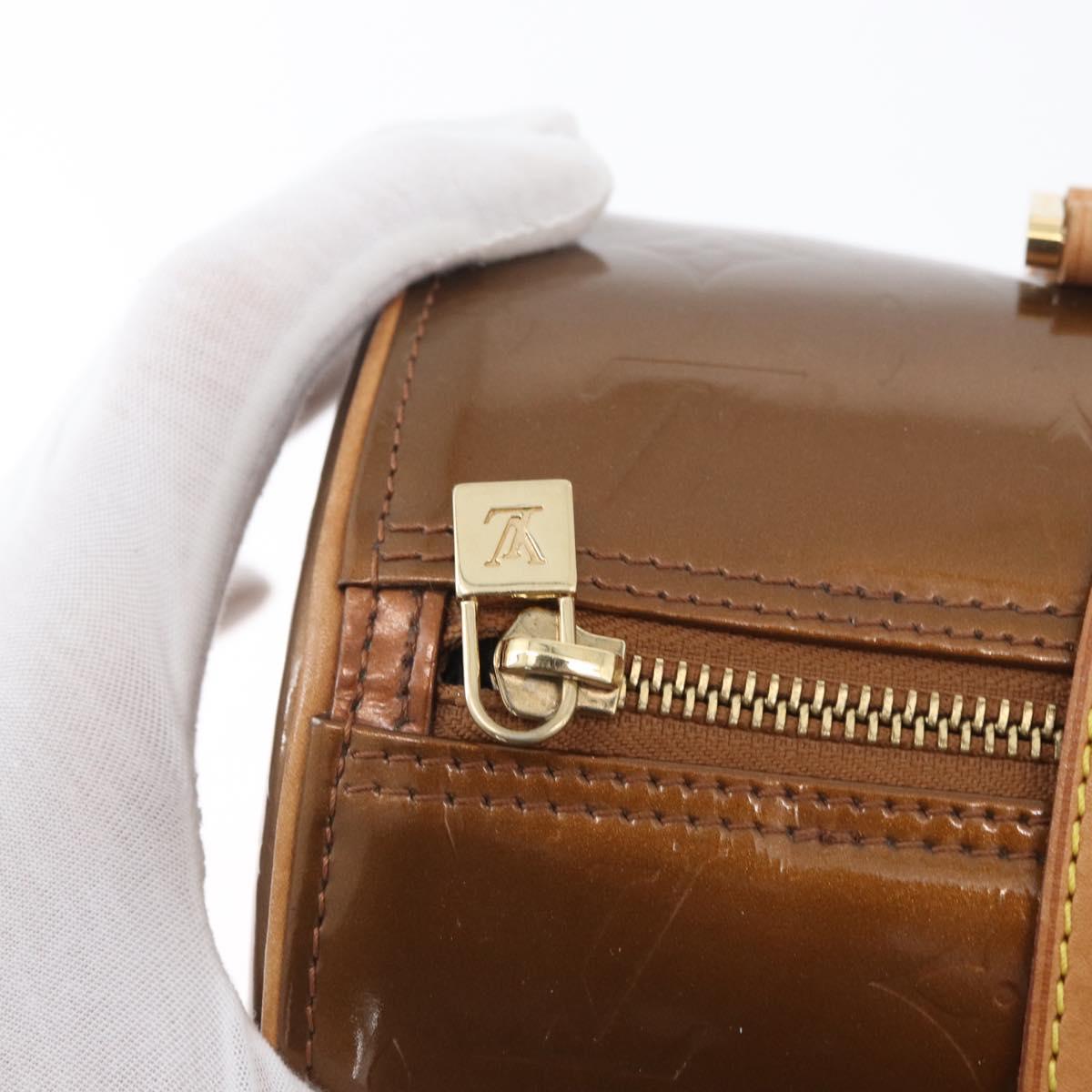 LOUIS VUITTON Monogram Vernis Bedford Hand Bag Bronze M91131 LV Auth LNZ786A