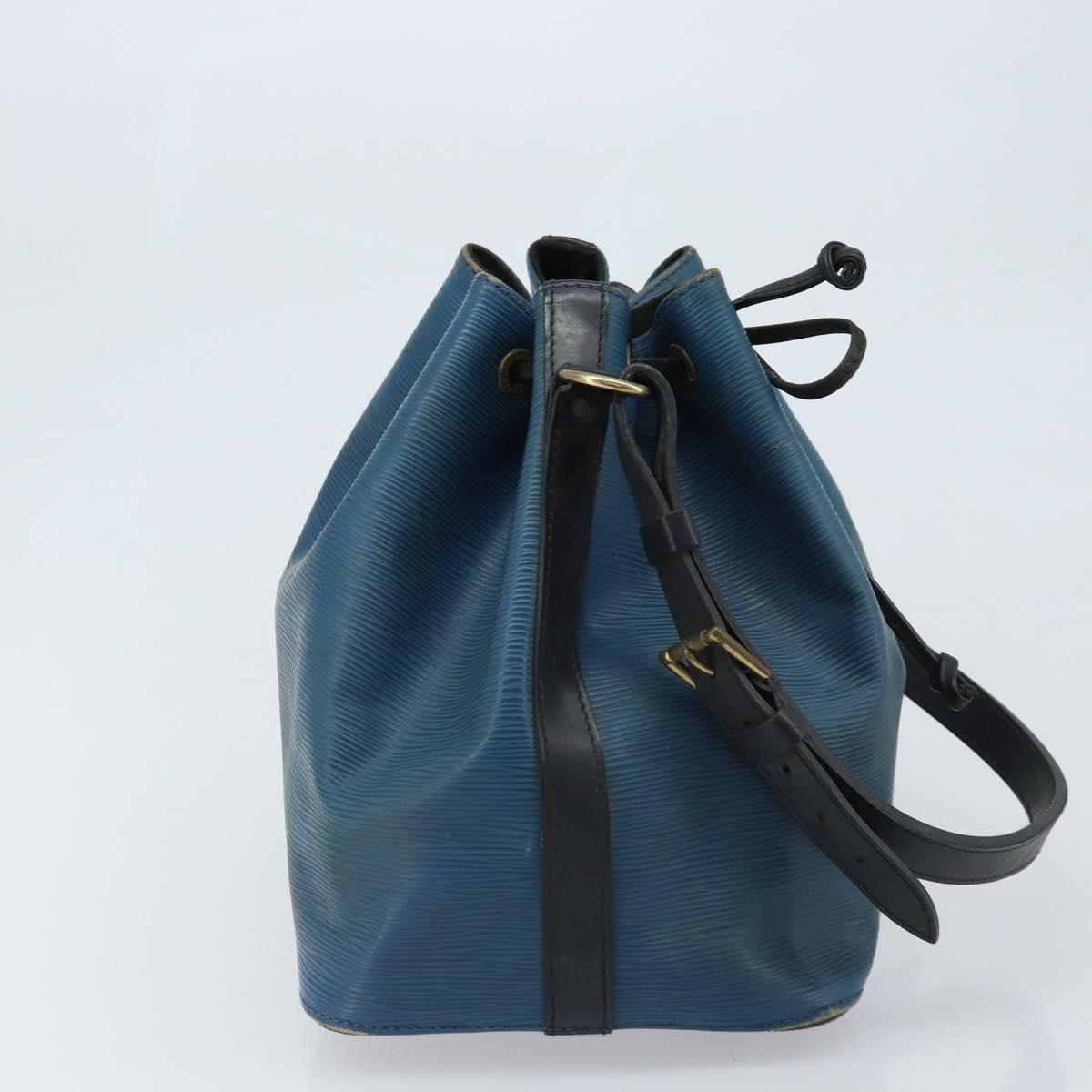 LOUIS VUITTON Epi Petit Noe Shoulder Bag Bicolor Black Blue M44152 Auth LNZ816