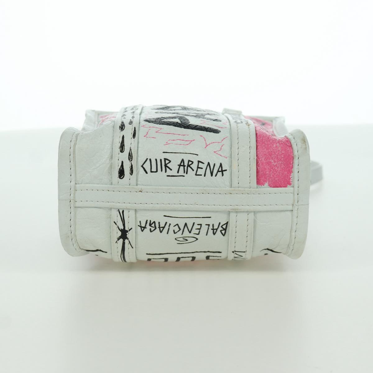 BALENCIAGA Graffiti Bazaar Shopper XXS Bag Leather 2way 513988 Auth LNZ819V