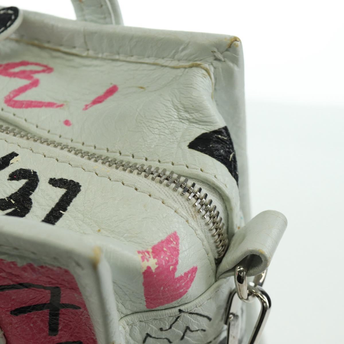 BALENCIAGA Graffiti Bazaar Shopper XXS Bag Leather 2way 513988 Auth LNZ819V