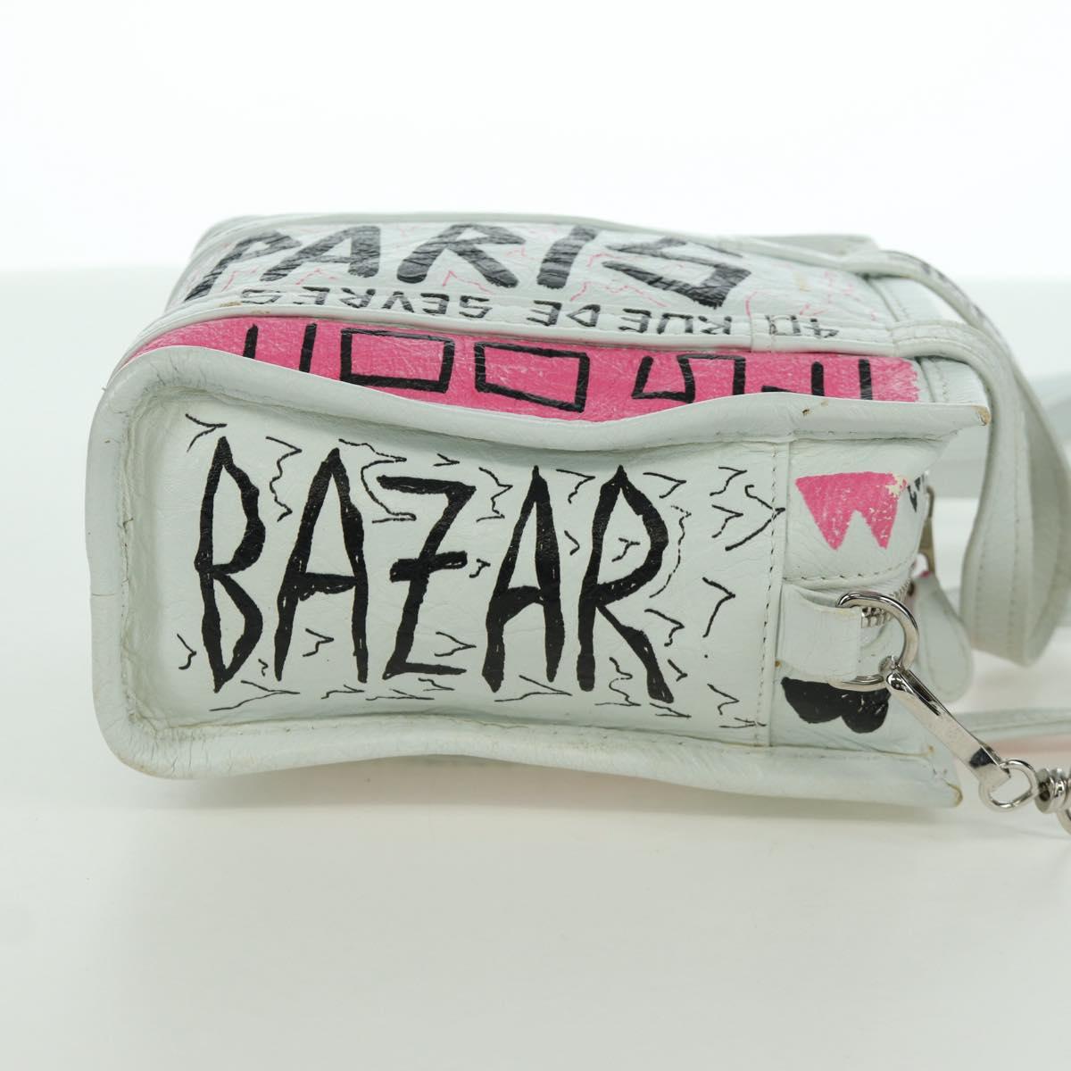 BALENCIAGA Graffiti Bazaar Shopper XXS Bag Leather 2way 513988 Auth LNZ819V