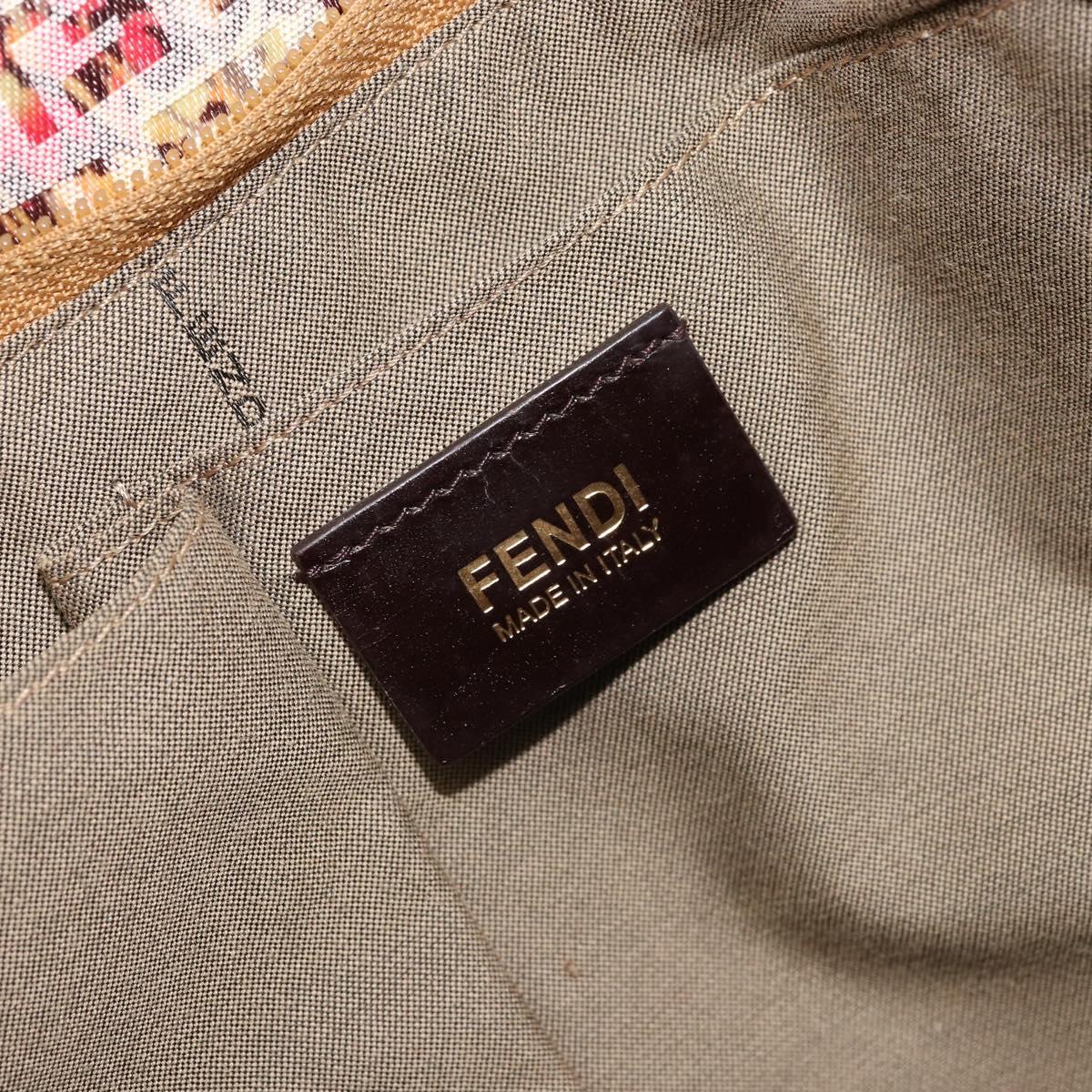 FENDI Zucchino Canvas Tote Bag Multicolor Gold Auth LNZ820V