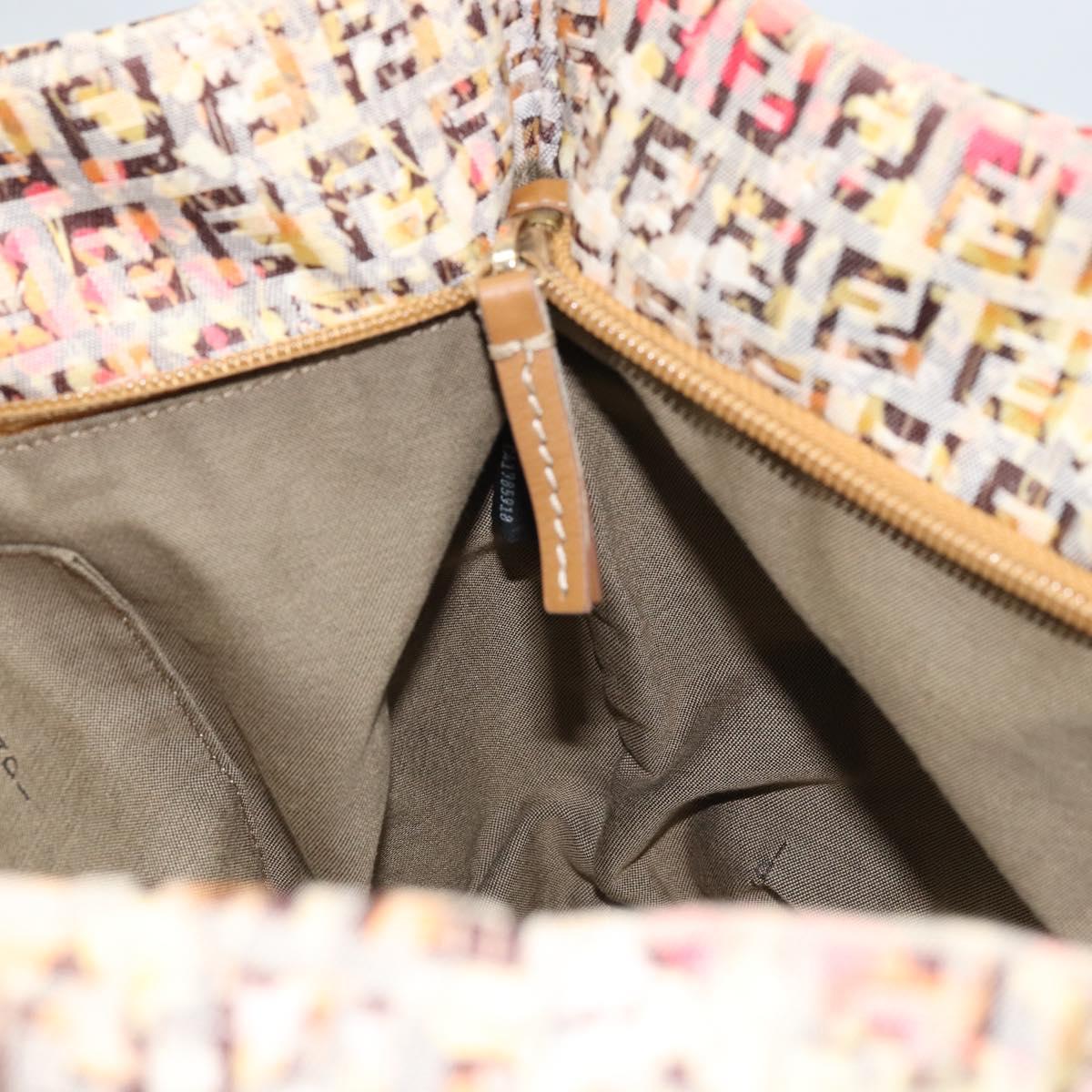 FENDI Zucchino Canvas Tote Bag Multicolor Gold Auth LNZ820V