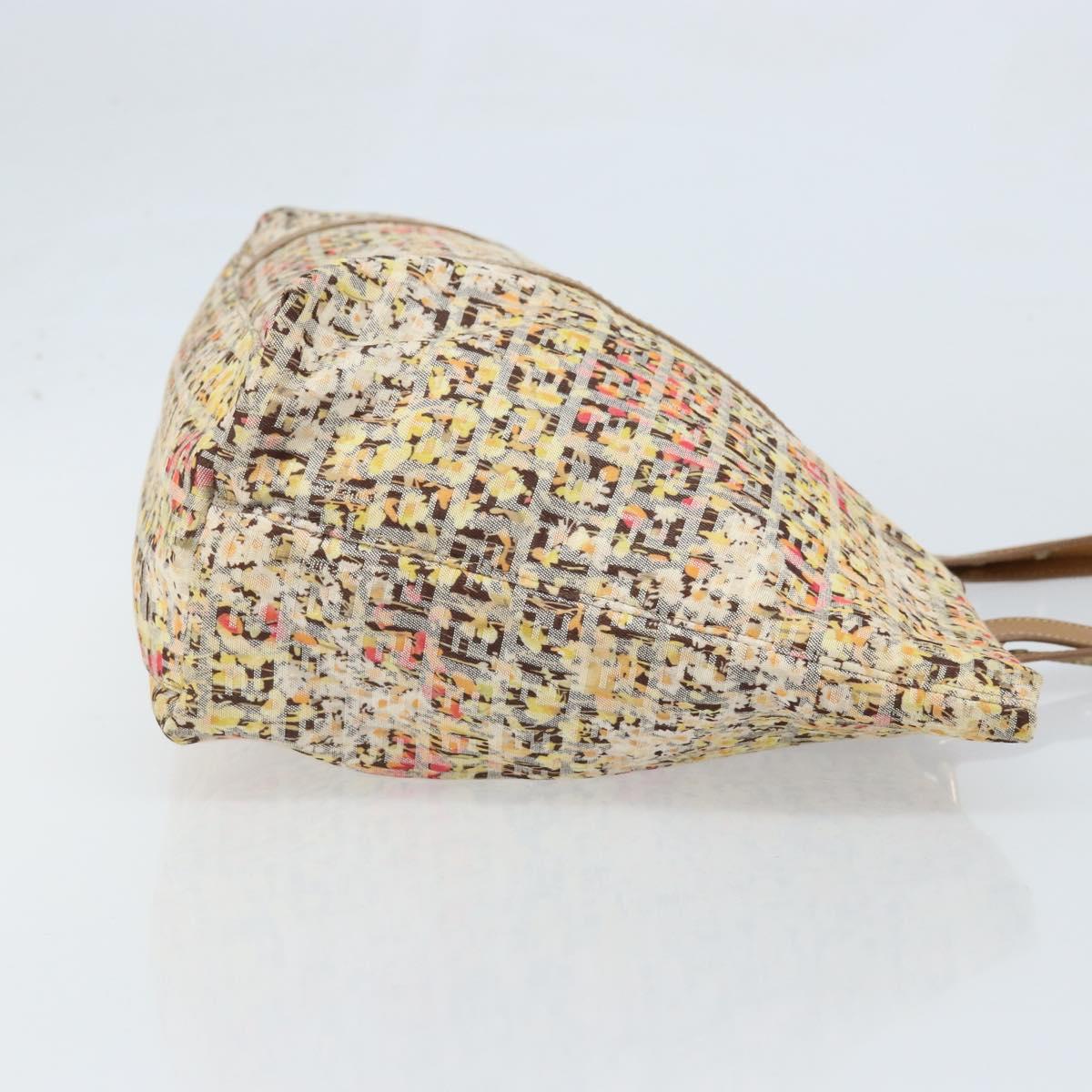FENDI Zucchino Canvas Tote Bag Multicolor Gold Auth LNZ820V