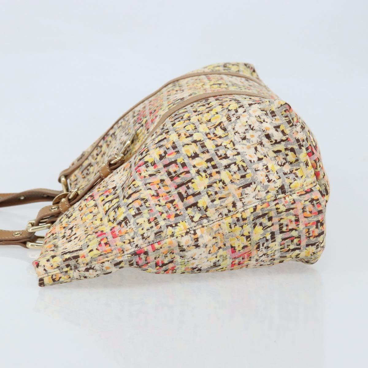 FENDI Zucchino Canvas Tote Bag Multicolor Gold Auth LNZ820V