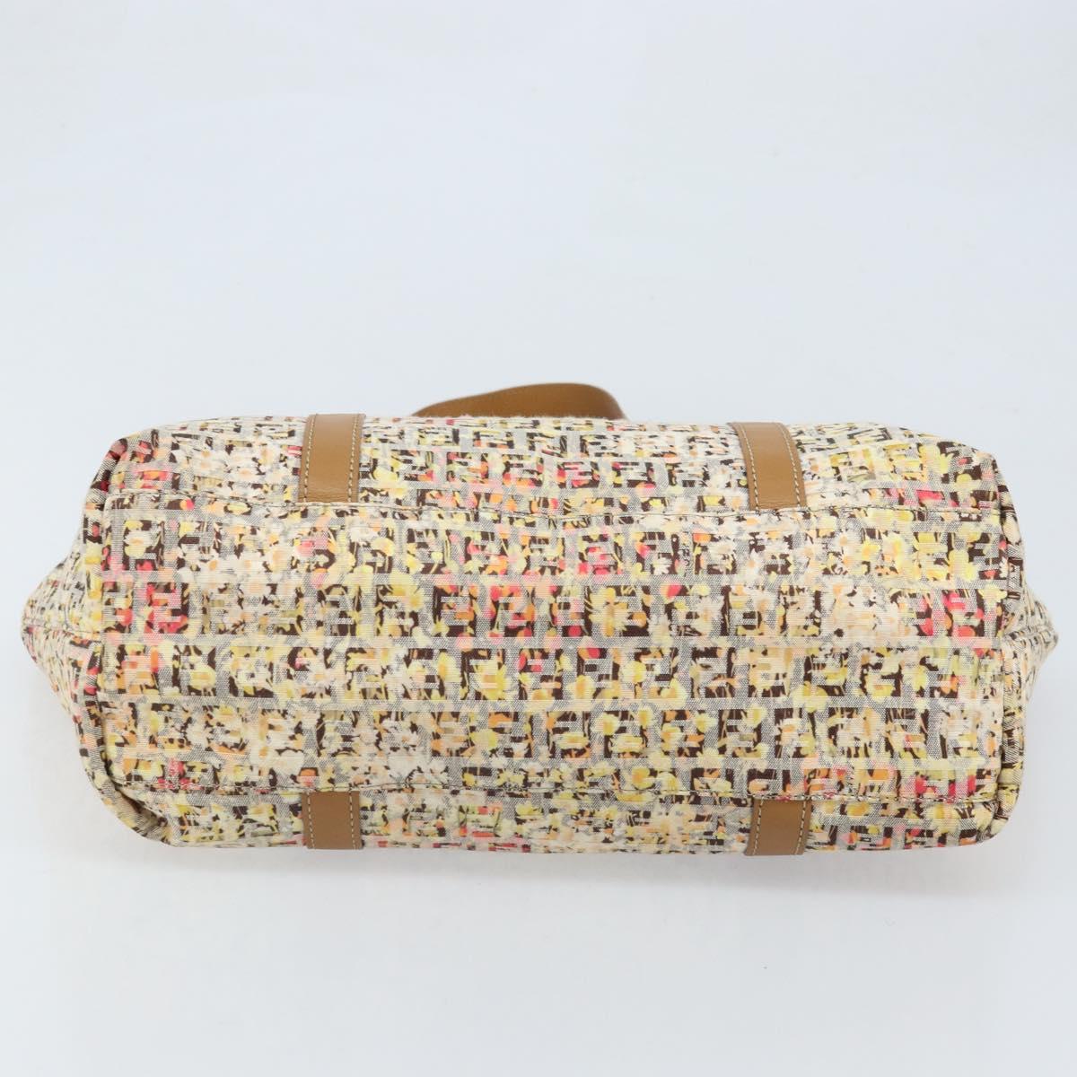 FENDI Zucchino Canvas Tote Bag Multicolor Gold Auth LNZ820V