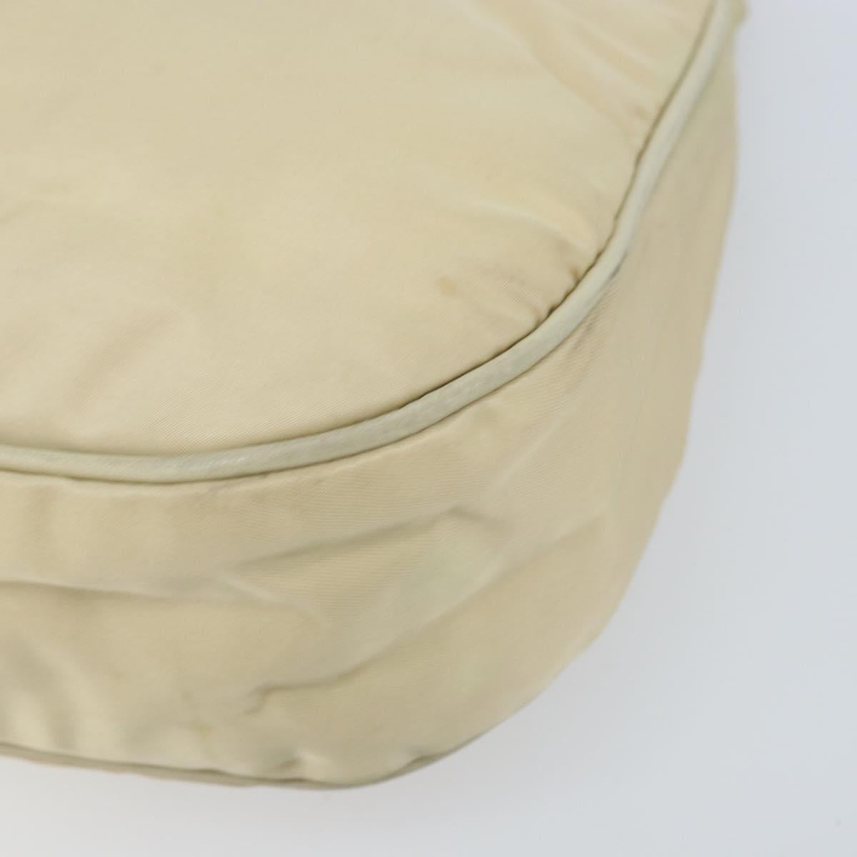 PRADA Shoulder Bag Nylon Beige Gold Auth LNZ823