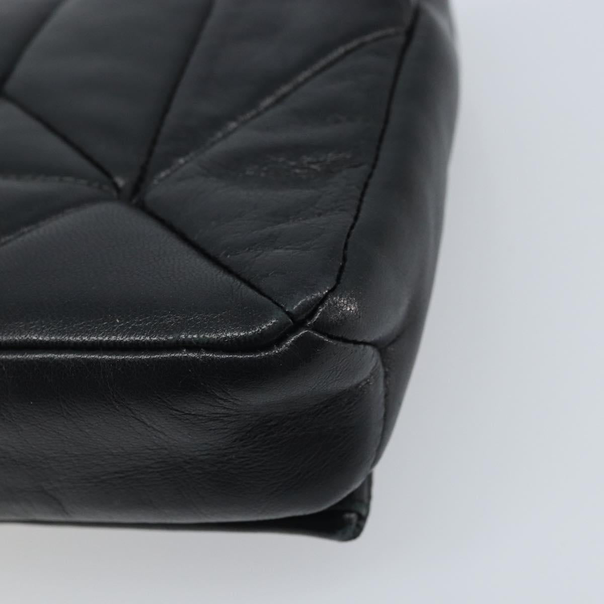Miu Miu Shoulder Bag Leather Black Silver Auth LNZ824A