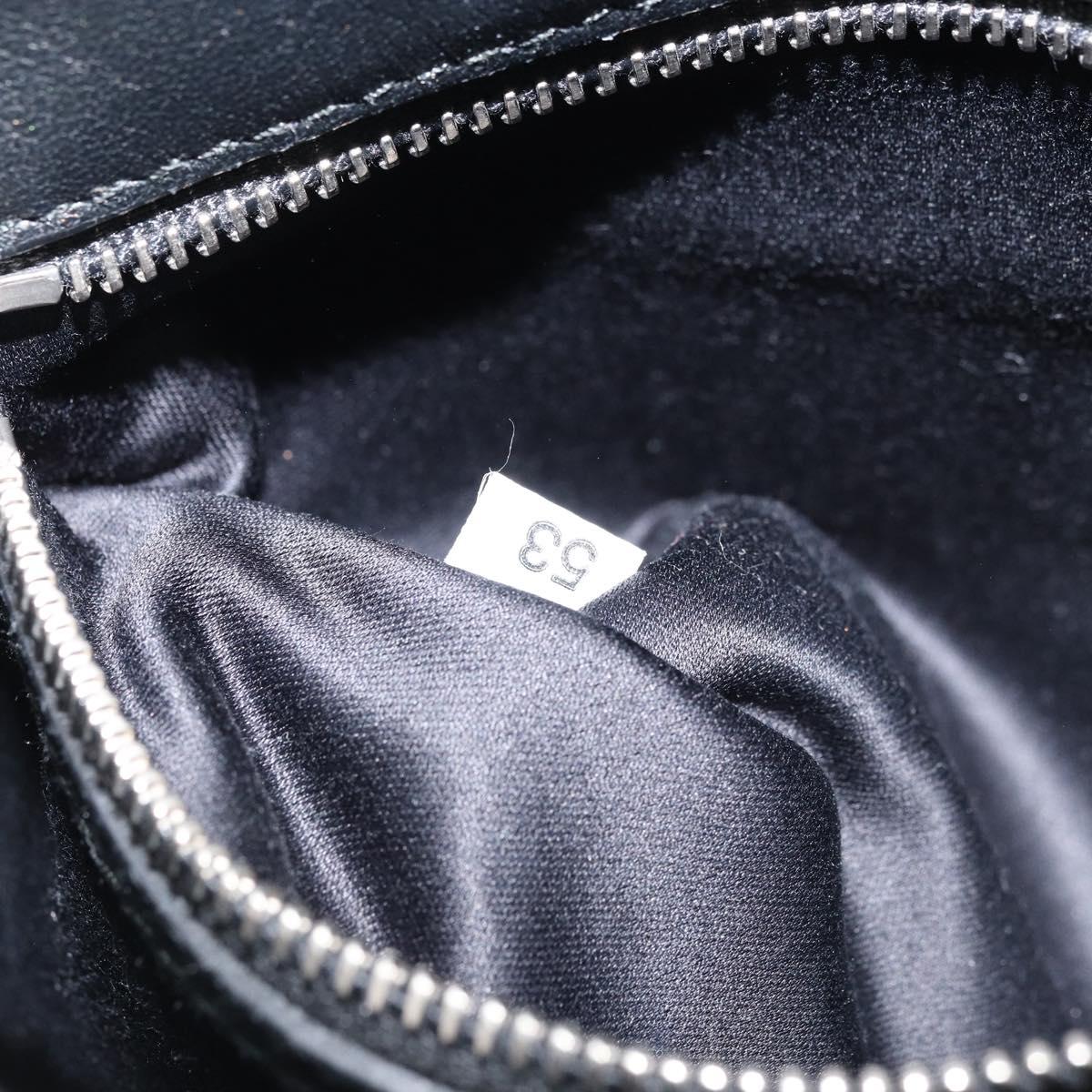 Miu Miu Shoulder Bag Leather Black Silver Auth LNZ824A