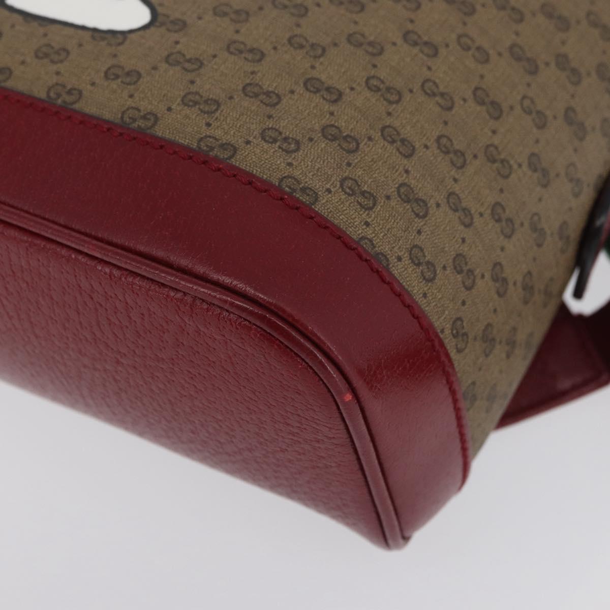 GUCCI Micro GG Supreme Doraemon Backpack PVC Beige Gold 647816 Auth LNZ825SAM