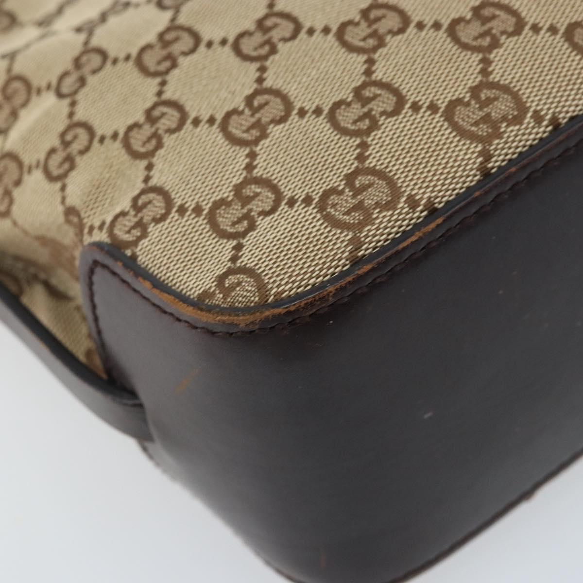 GUCCI GG Canvas Hand Bag Beige Gold 107757 Auth LNZ827
