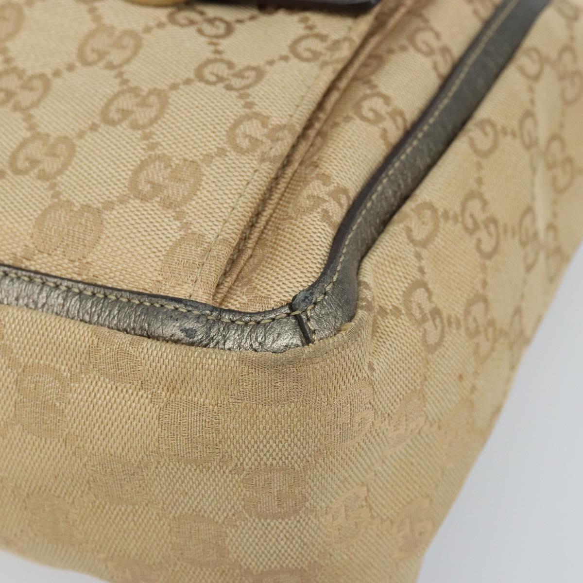 GUCCI GG Canvas Tote Bag Black Gold 146247 Auth LNZ828A