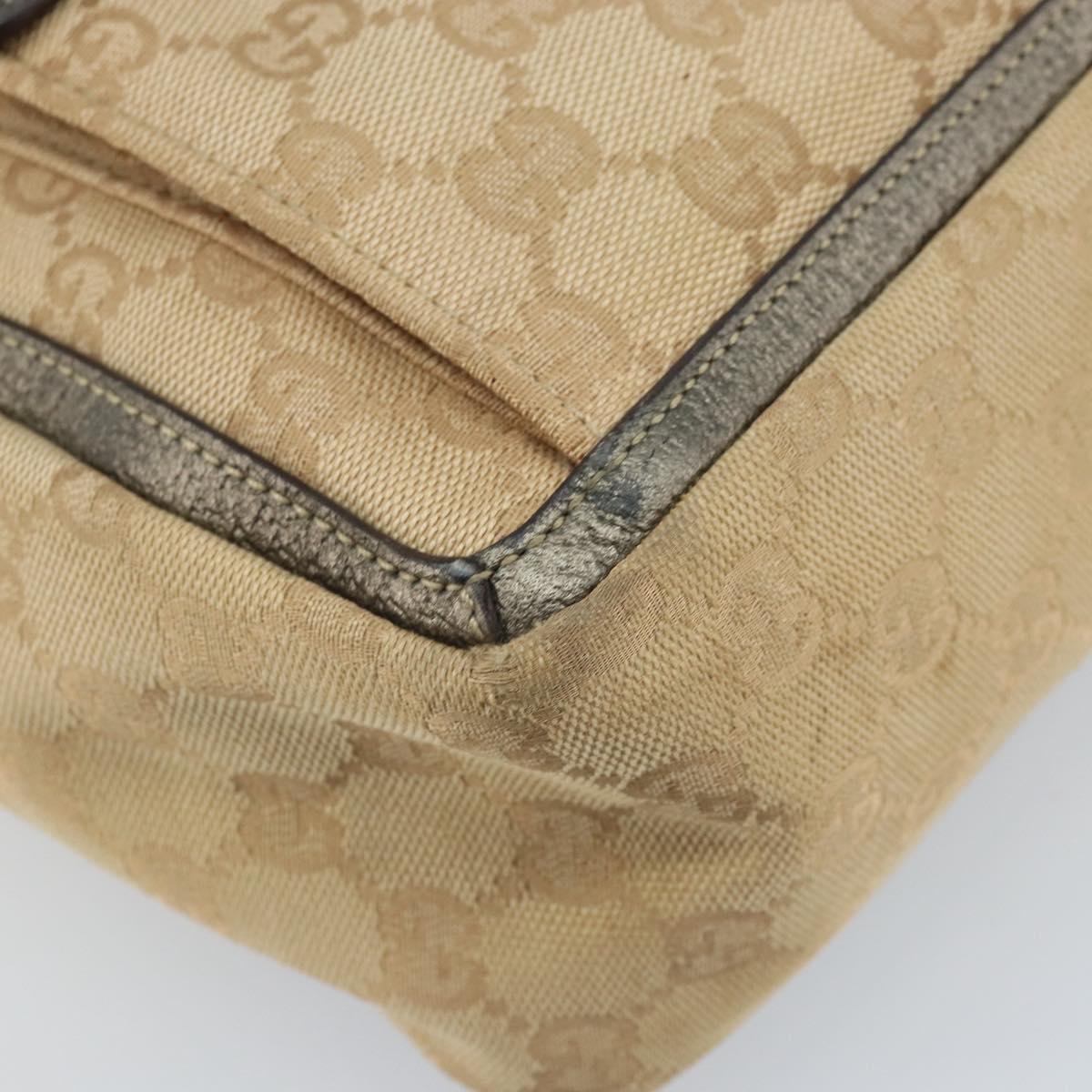 GUCCI GG Canvas Tote Bag Black Gold 146247 Auth LNZ828A