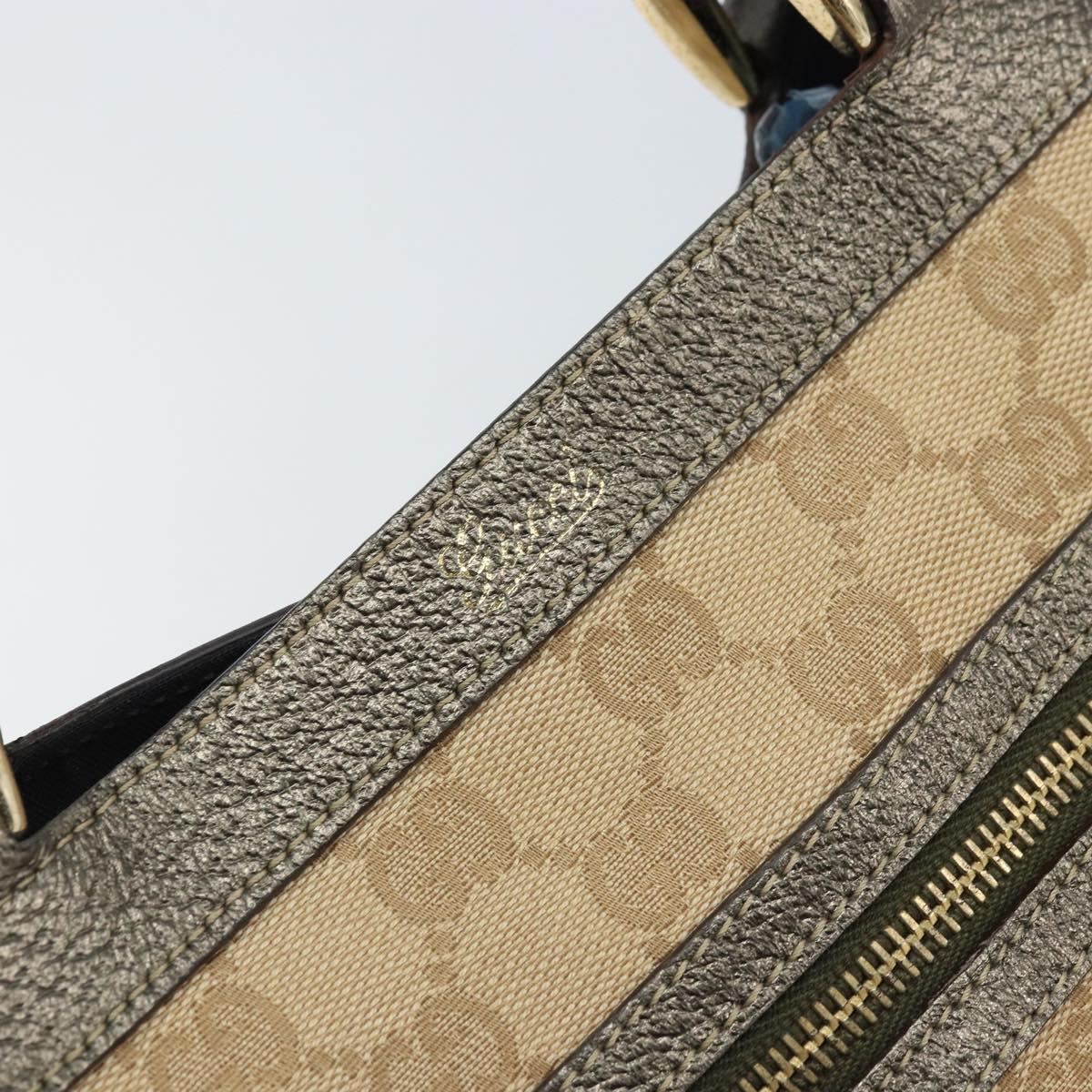 GUCCI GG Canvas Tote Bag Black Gold 146247 Auth LNZ828A