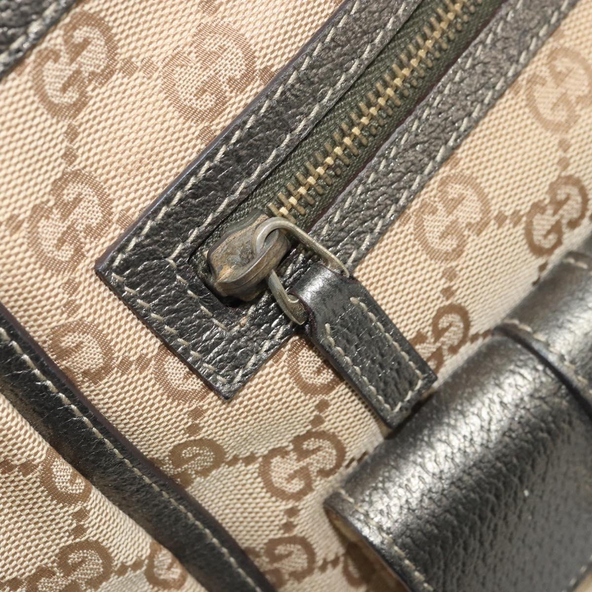 GUCCI GG Canvas Tote Bag Black Gold 146247 Auth LNZ828A