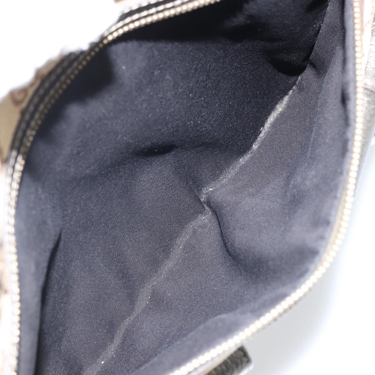 GUCCI GG Canvas Tote Bag Black Gold 146247 Auth LNZ828A