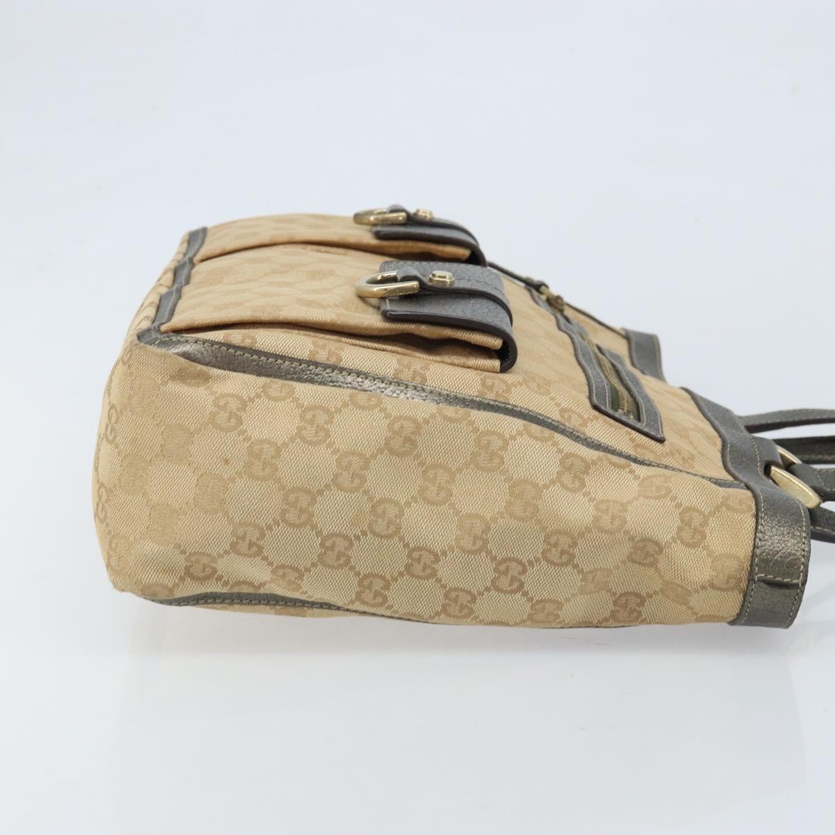 GUCCI GG Canvas Tote Bag Black Gold 146247 Auth LNZ828A