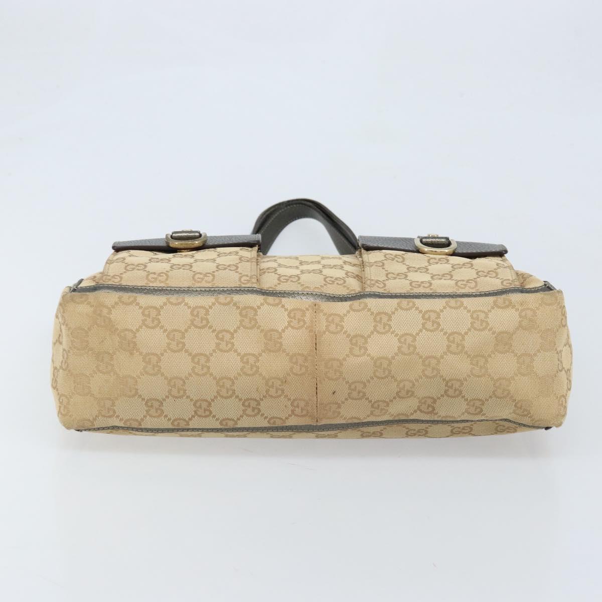 GUCCI GG Canvas Tote Bag Black Gold 146247 Auth LNZ828A