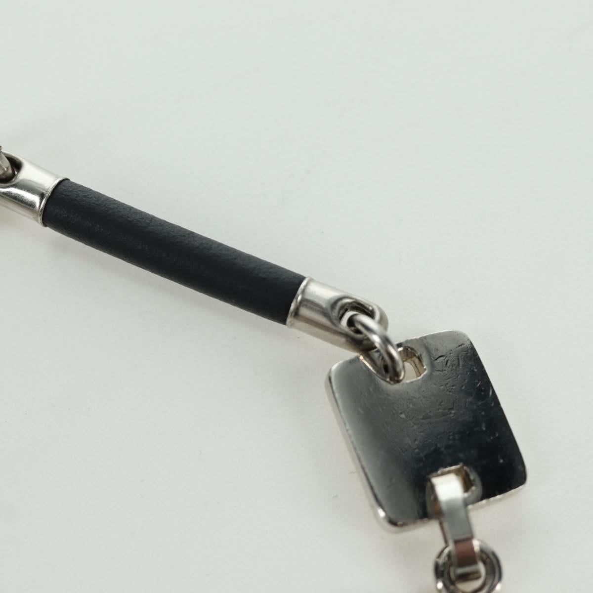 CHANEL COCO Mark Bracelet metal Silver CC Auth LNZ837V