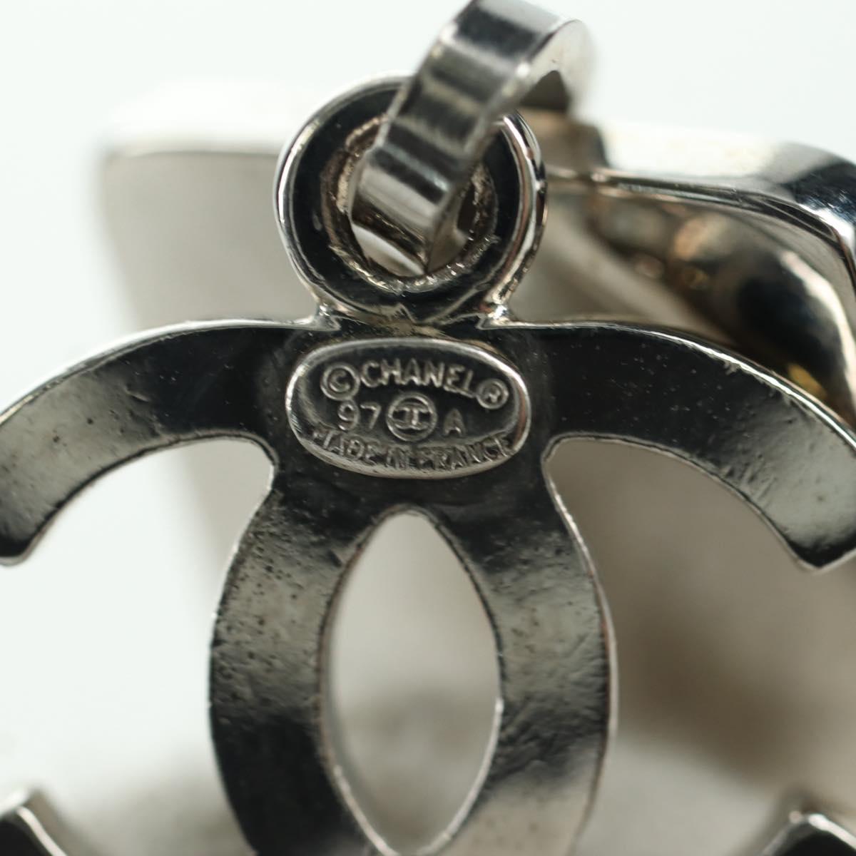 CHANEL COCO Mark Bracelet metal Silver CC Auth LNZ837V