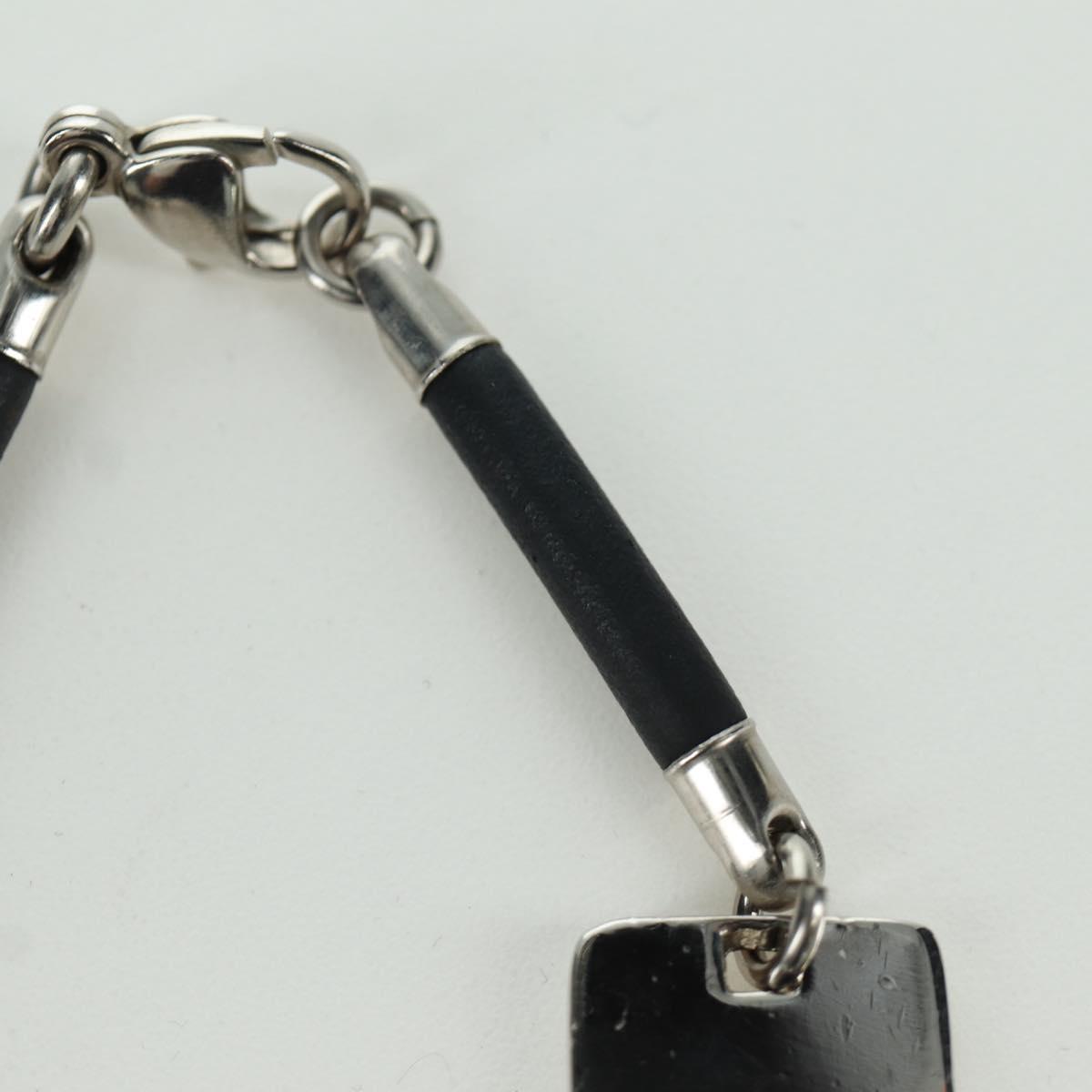 CHANEL COCO Mark Bracelet metal Silver CC Auth LNZ837V