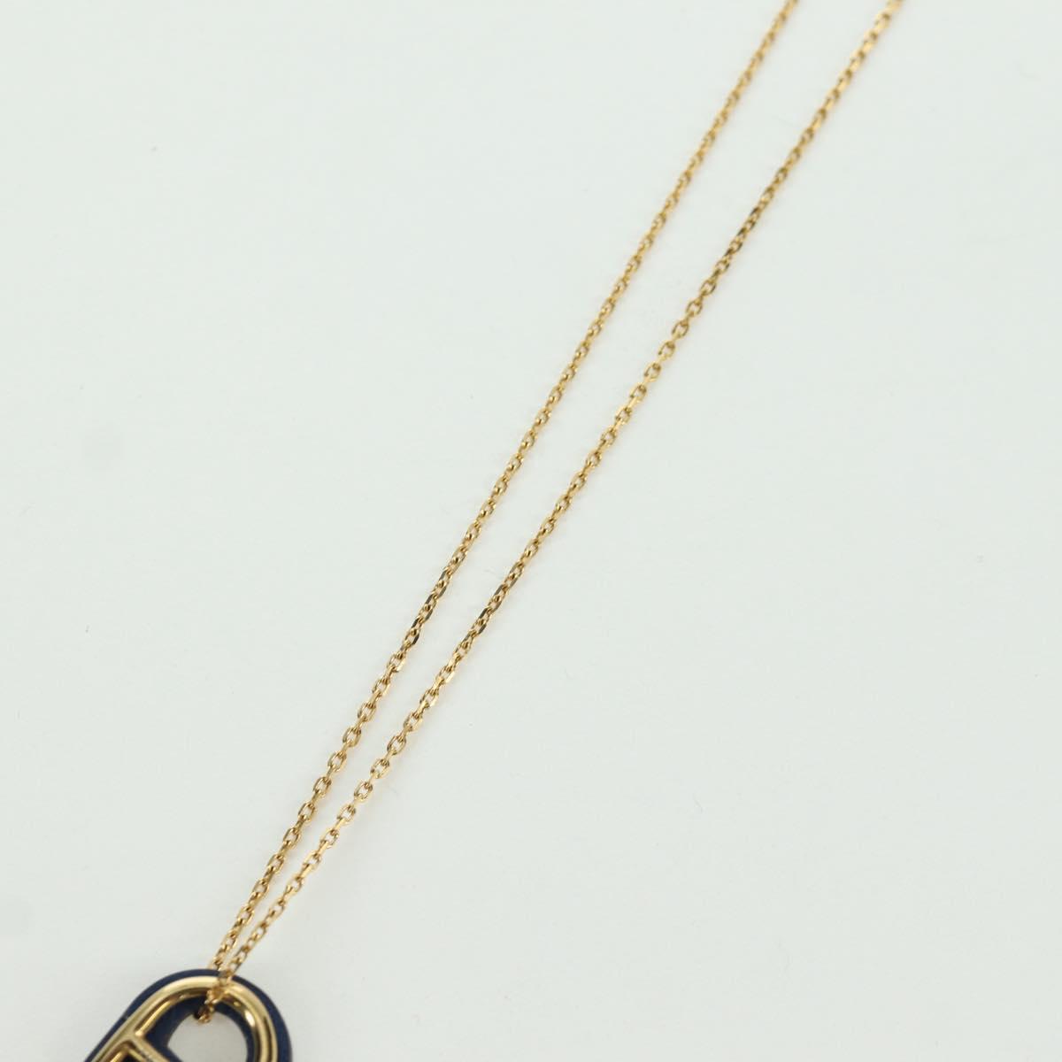 HERMES Au Maiyon Chaine d'Ancre Necklace metal Gold Auth LNZ841M