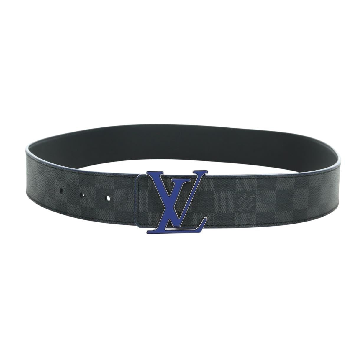 LOUIS VUITTON Damier Graphite Ceinture LV Printed Initials 40.2"" Auth LNZ847M