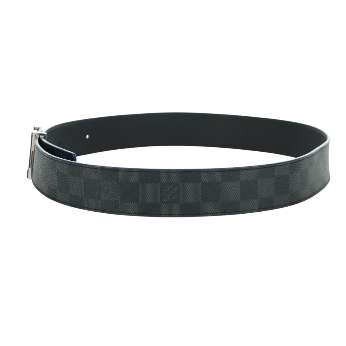 LOUIS VUITTON Damier Graphite Ceinture LV Printed Initials 40.2"" Auth LNZ847M