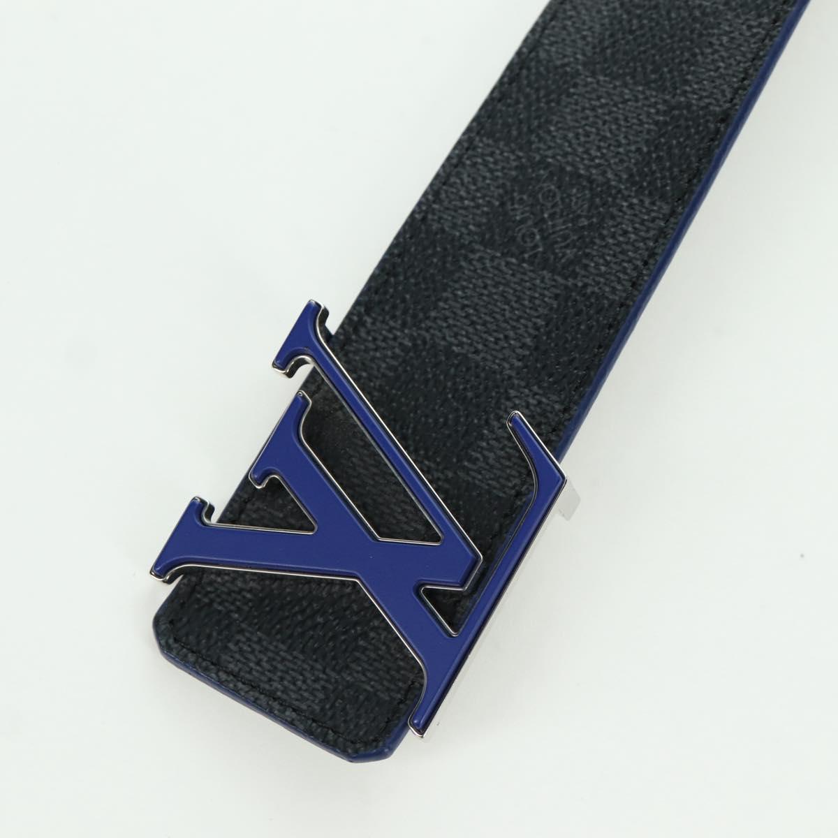 LOUIS VUITTON Damier Graphite Ceinture LV Printed Initials 40.2"" Auth LNZ847M