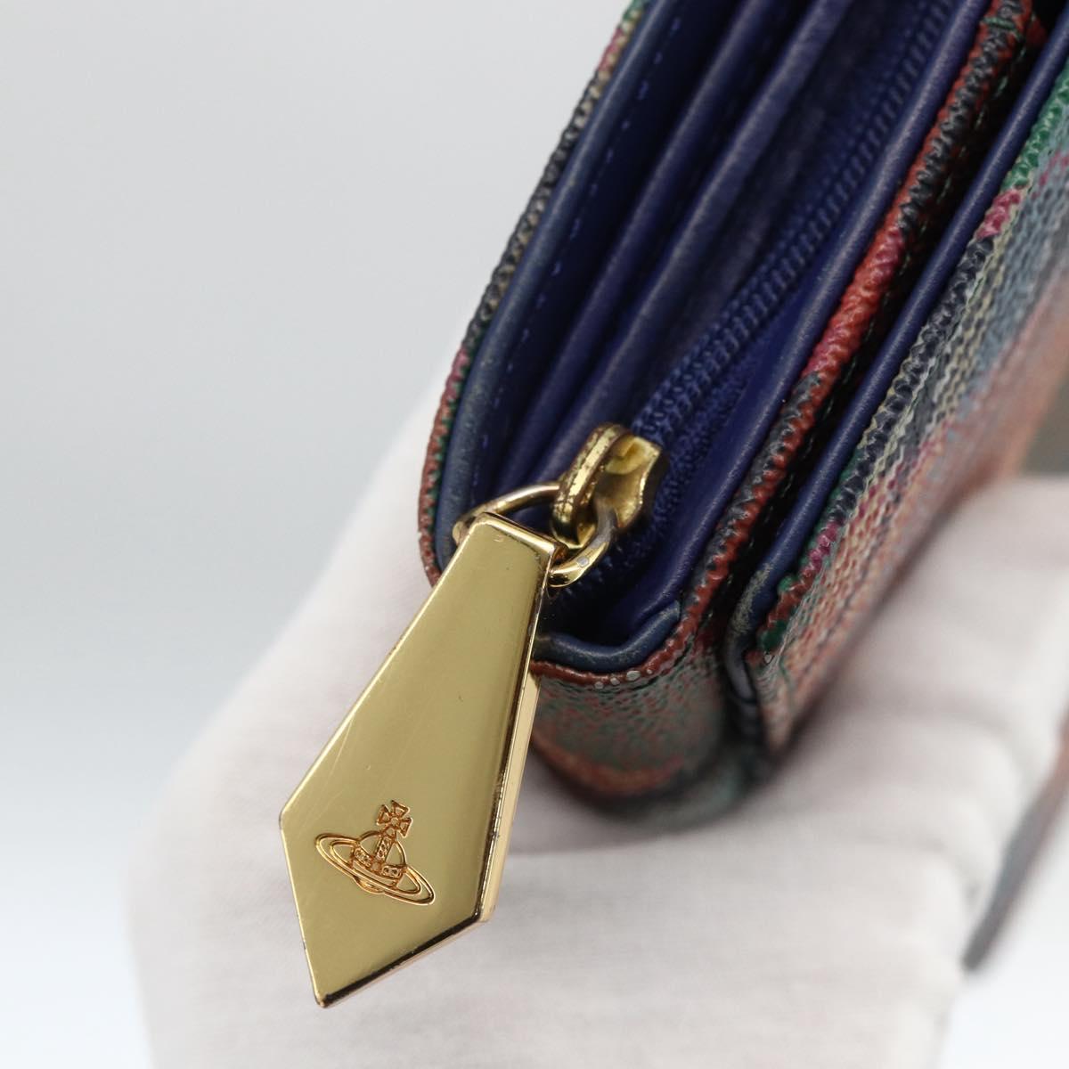 Vivienne Westwood Long Wallet PVC Multicolor Gold Auth LNZ856