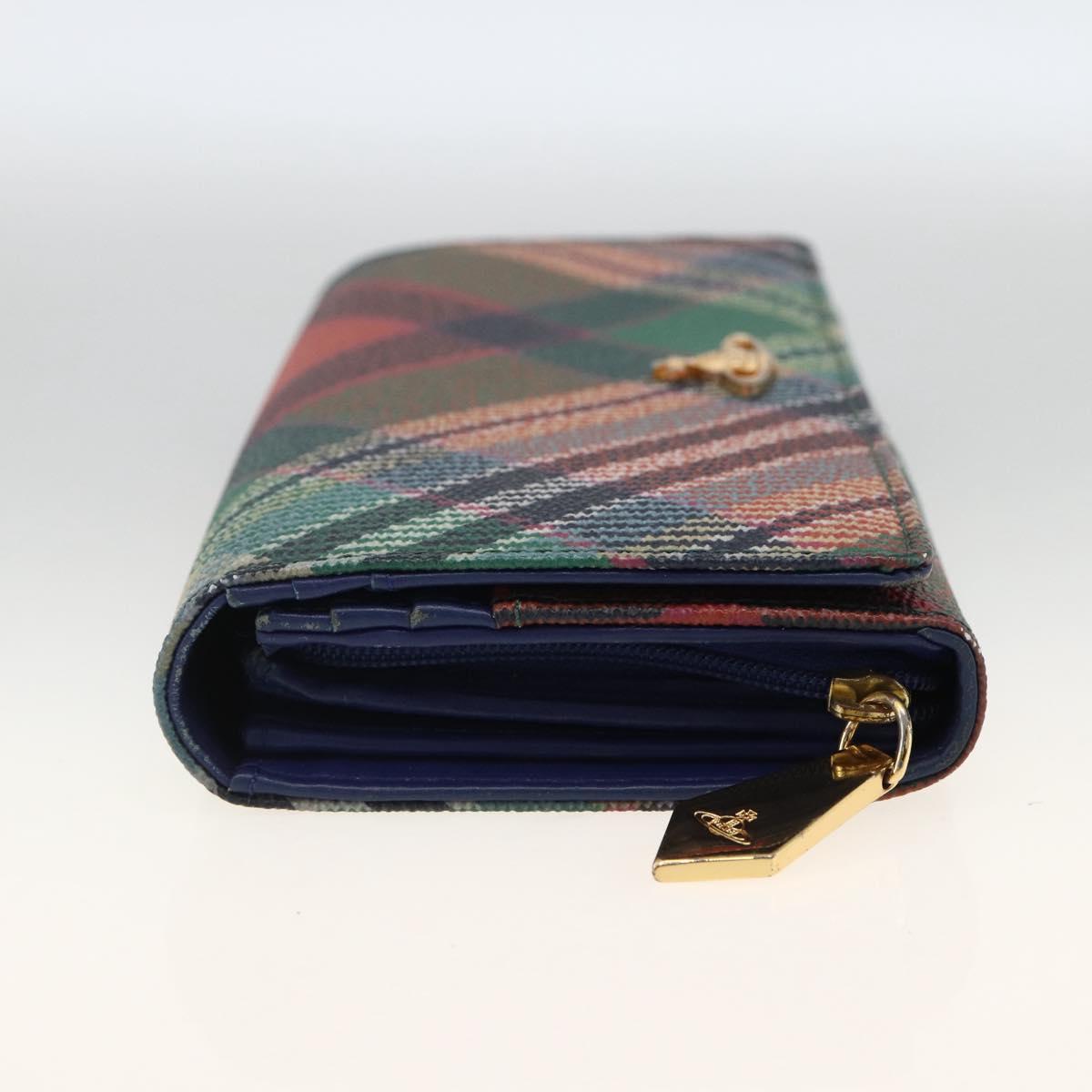 Vivienne Westwood Long Wallet PVC Multicolor Gold Auth LNZ856