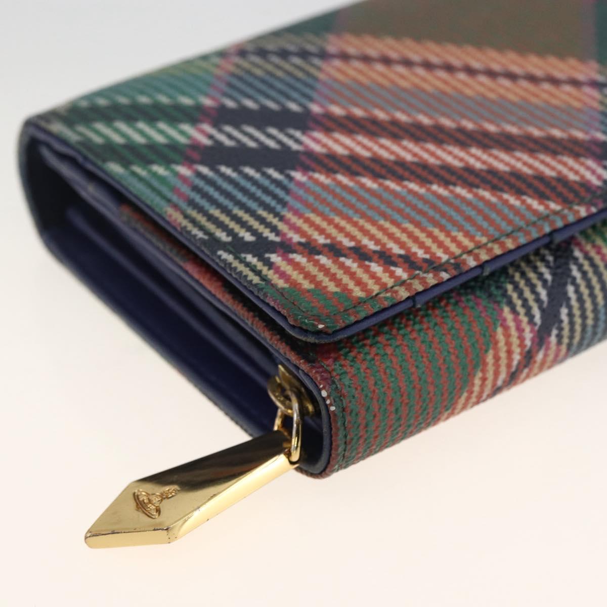 Vivienne Westwood Long Wallet PVC Multicolor Gold Auth LNZ856