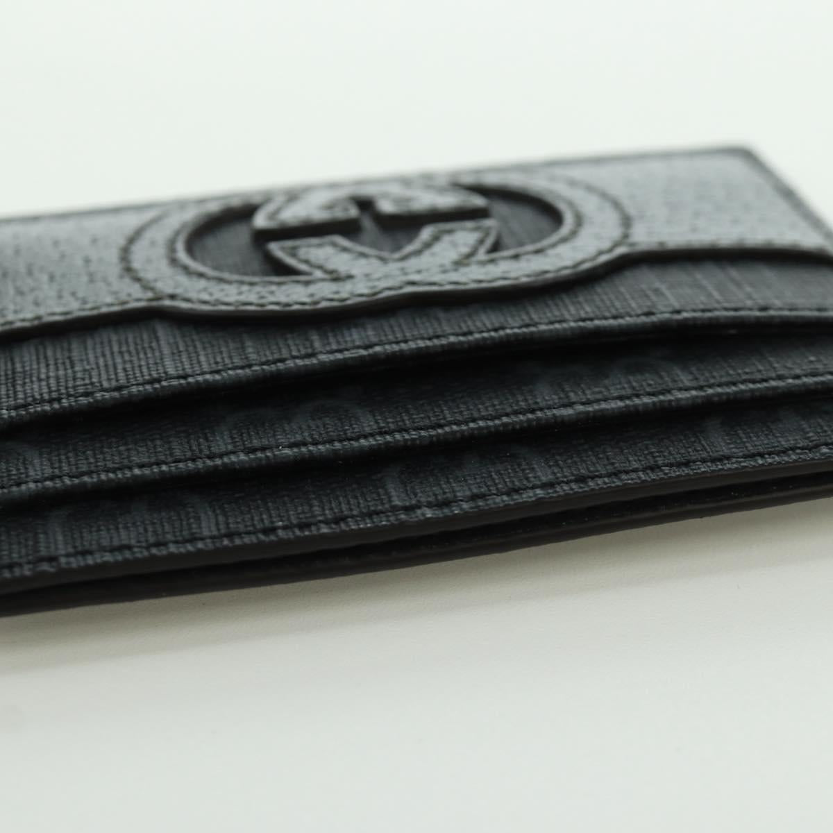 GUCCI GG Supreme Card Case PVC Black Auth LNZ857V