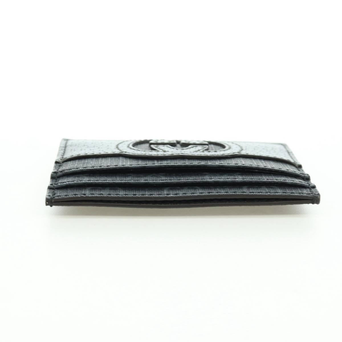 GUCCI GG Supreme Card Case PVC Black Auth LNZ857V