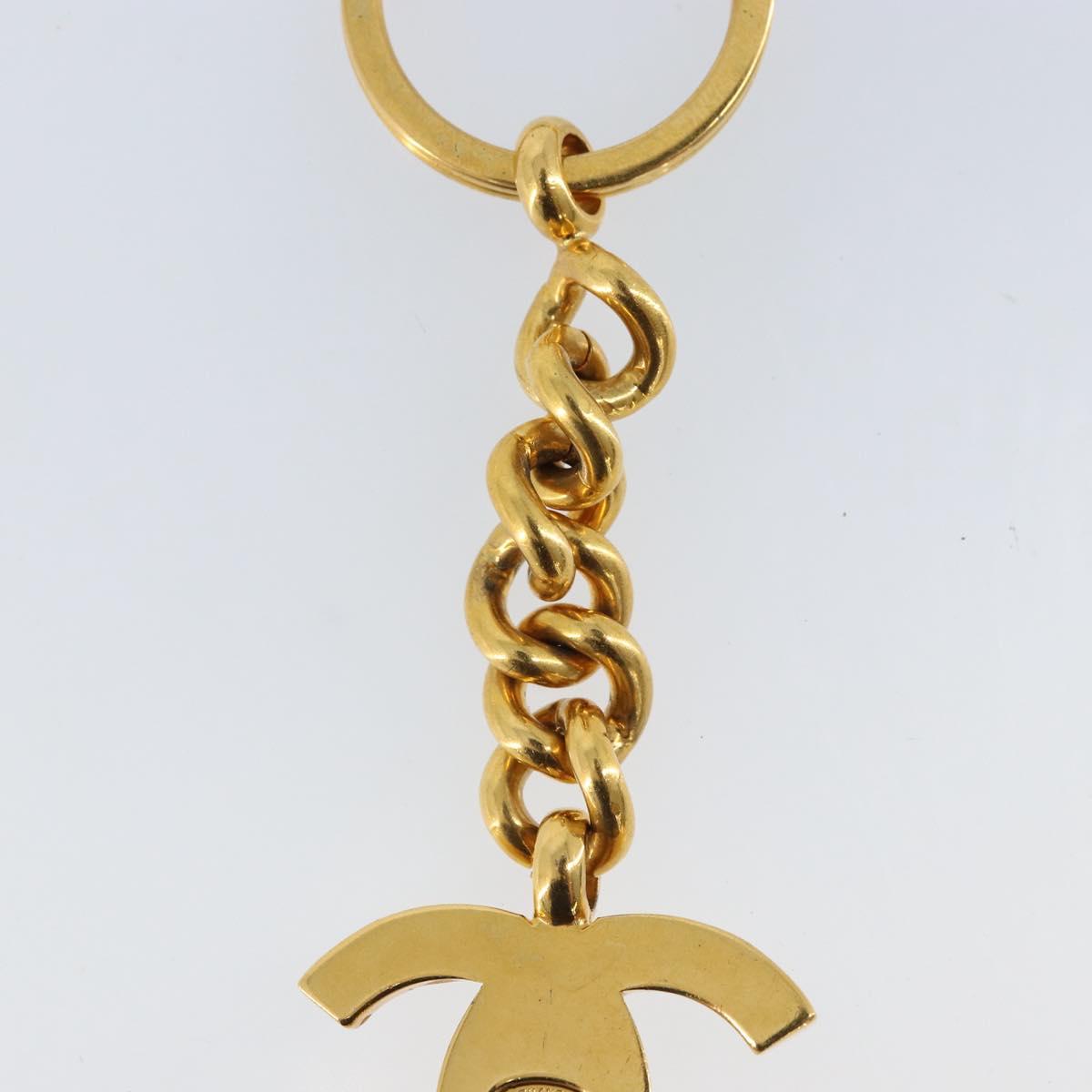 CHANEL COCO Mark Key Holder metal Gold Tone CC Auth LNZ859V