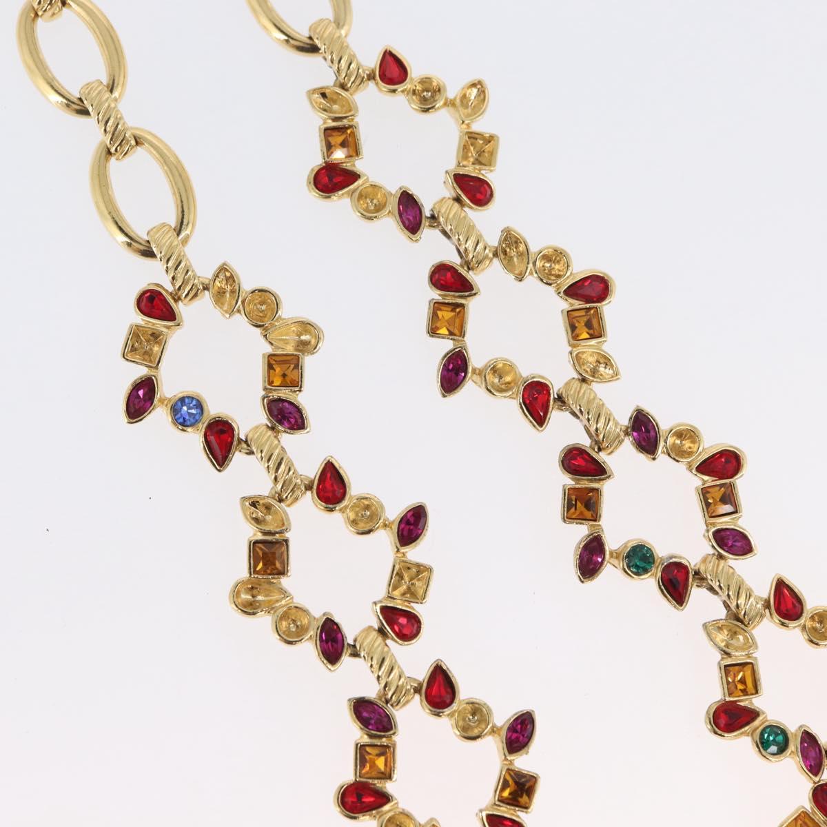 SAINT LAURENT Necklace metal Gold Tone Auth LNZ864